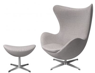 Egg Chair mit Hocker Re-wool Textile Stoff Fritz Hansen 